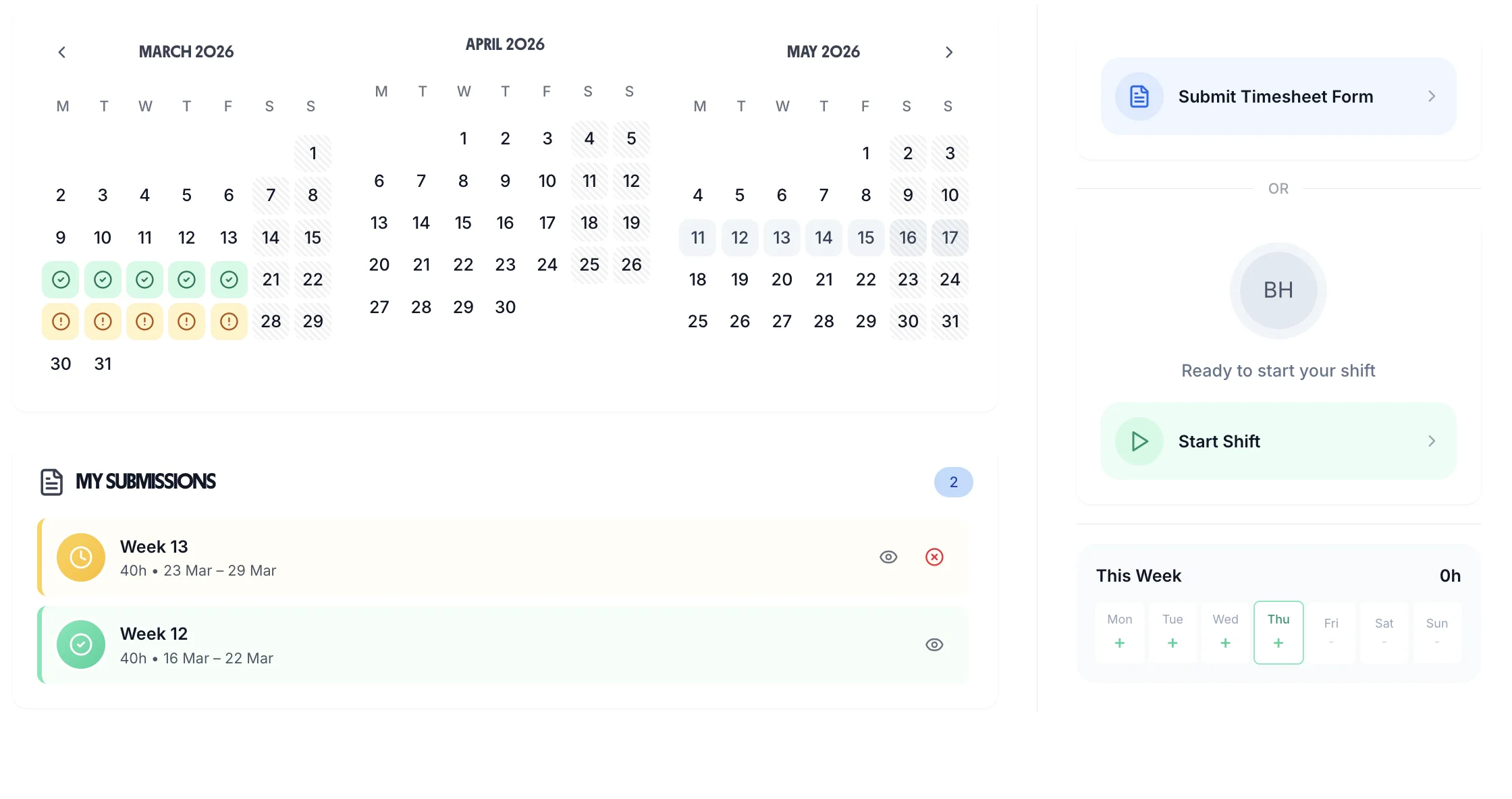 TimeTally employee timesheet app desktop view