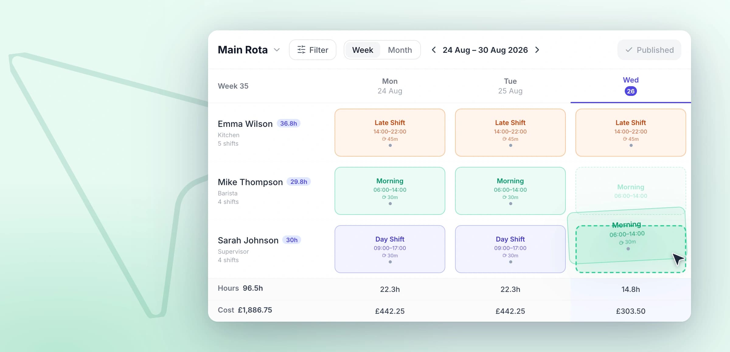 Build your rota in minutes
