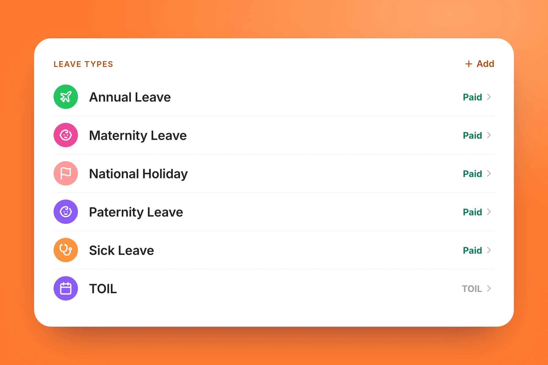 Every leave type, your way