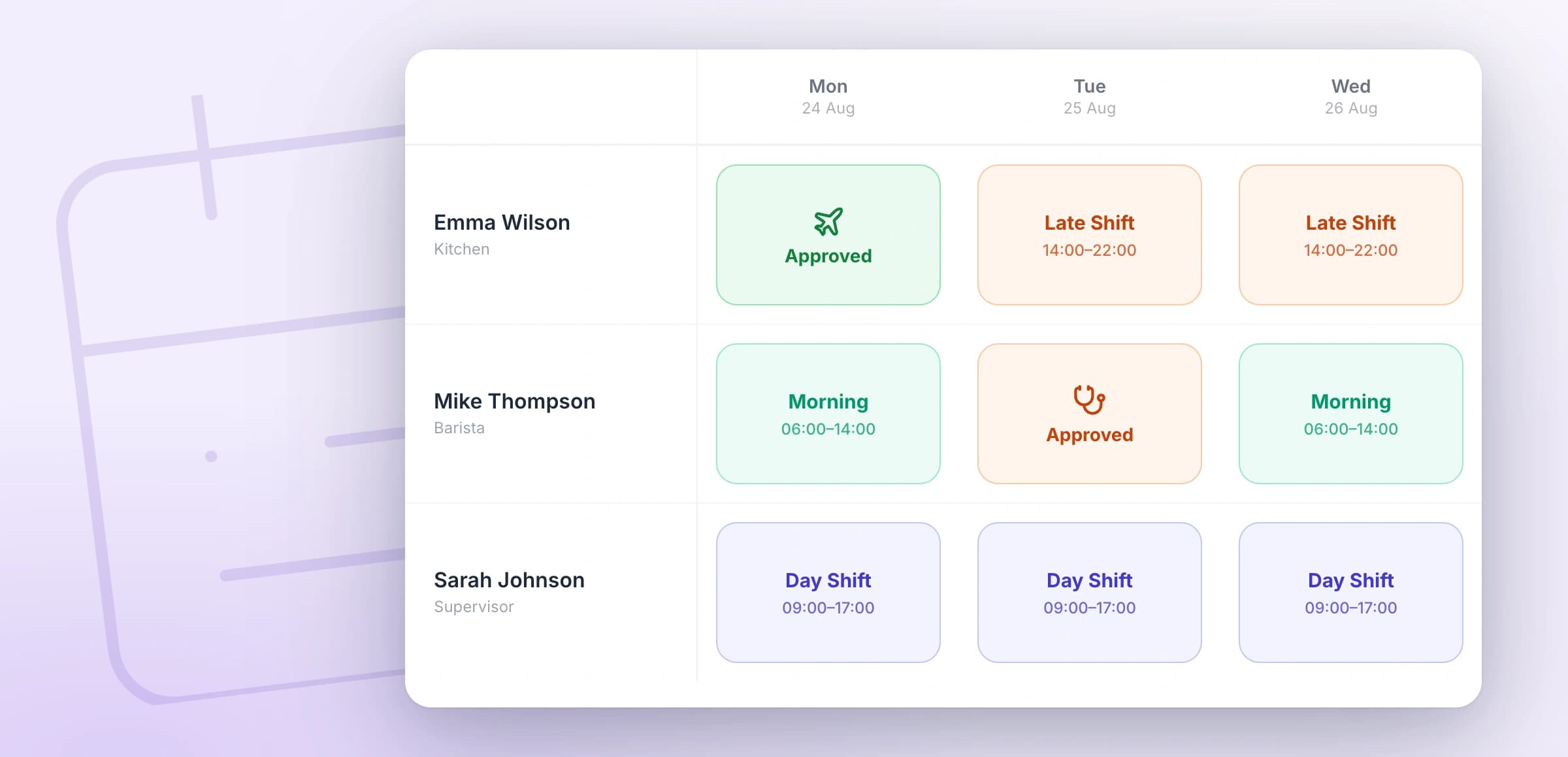 See leave and availability while you plan