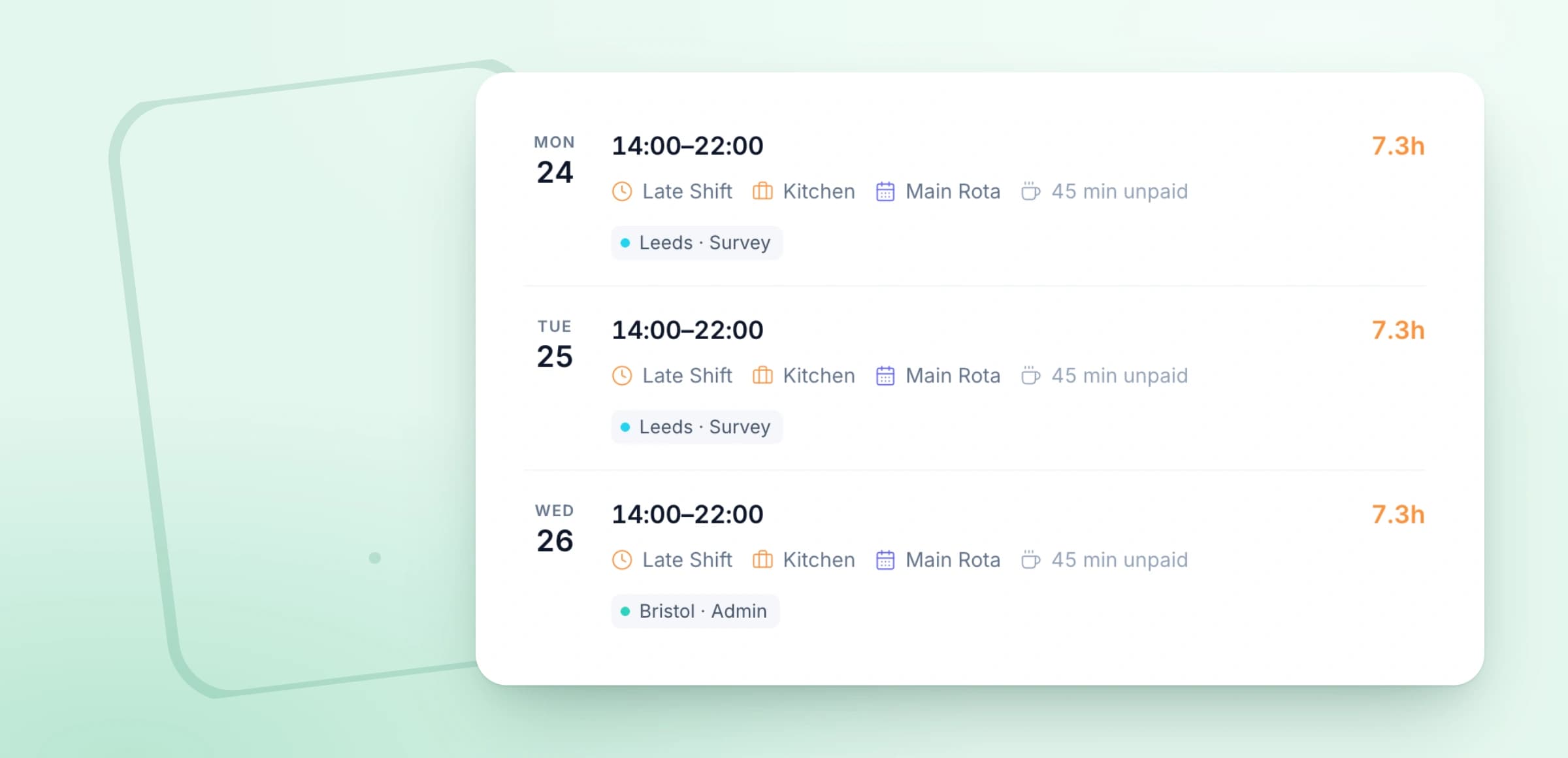 Employees see when they work
