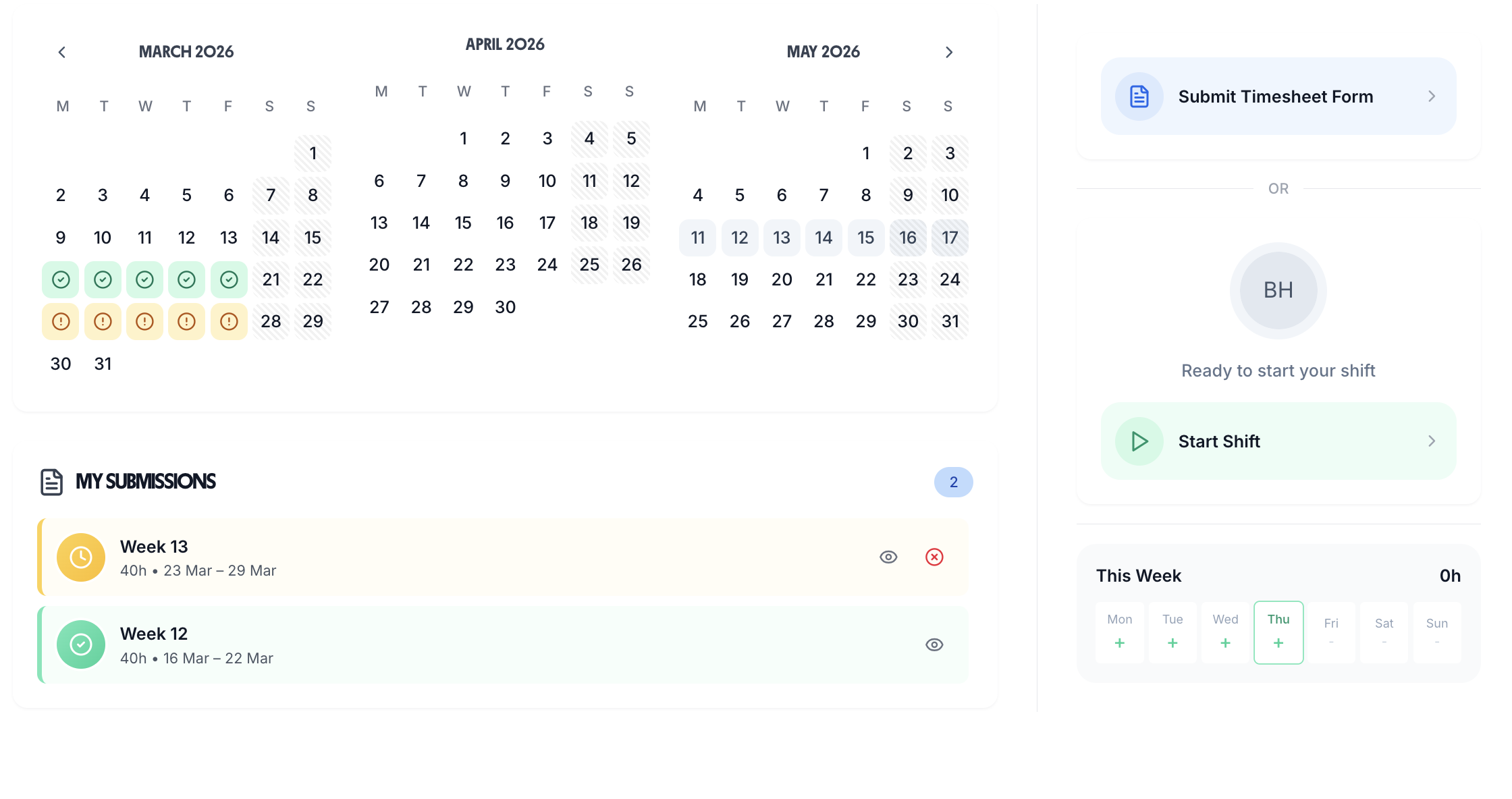 TimeTally employee timesheet app desktop view